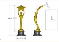 Penghargaan Piala Kustom Jenis Emas / Perunggu / Perak Berlapis Opsional