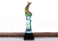 Piala Penghargaan Glaze Berwarna Tropis Jenis Dasar Kristal Hitam Untuk Percaya Diri