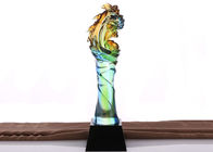 Piala Penghargaan Glaze Berwarna Tropis Jenis Dasar Kristal Hitam Untuk Percaya Diri