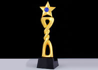 Piala Trofi Resin Dasar Kristal Hitam, Piala Penghargaan Kustom Tinggi 12 Inch