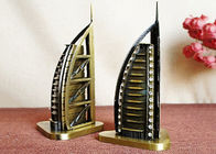 Perunggu Berlapis DIY Kerajinan Hadiah Model Bangunan Terkenal Di Dunia Hotel Burj Al Arab