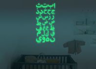 Bahan Vinyl Kerajinan Dekorasi Rumah DIY, Teks Arab Wallpaper Fluorescent