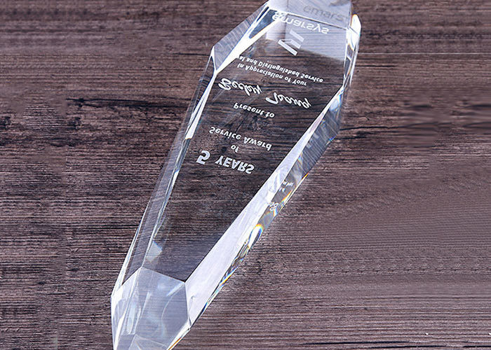 Glass Trophy Awards Piala Piala Kristal Dengan Logo Sandblasting Dan Teks Dengan Paket Busa