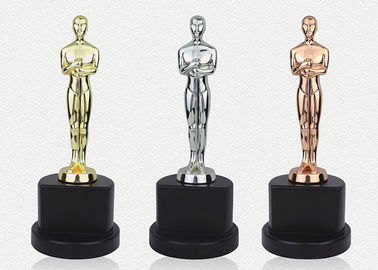 Piala Logam Penghargaan Oscar Bahan Paduan Seng Dengan Basis Kristal Hitam