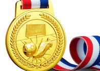 Medali Olahraga Kustom Lembut / Keras Enamel, Medali Sepak Bola Paduan Seng Dan Pita